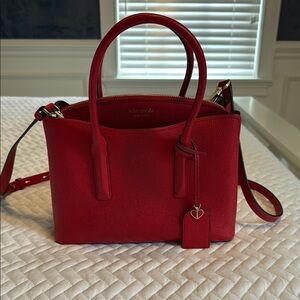 Kate Spade Red Satchel with Detachable Strap